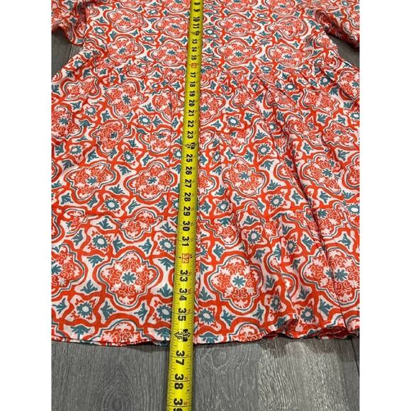 Anthropologie Ro's Garden Vibeka Mini v neck Dress Light Red Small A004476 - Picture 5 of 11